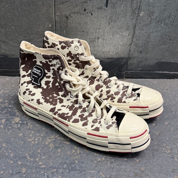 Converse x Brain Dead Cow Print High Top Sneakers - Picture 2 of 11
